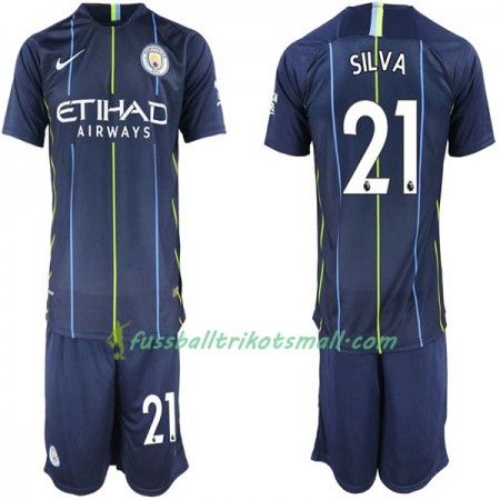 Fußballtrikots Manchester City David Silva 21 Kinder 2018-2019 Kurzarm Auswärts-trikot kaufen